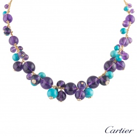 Cartier Rose Gold Multi-Gemstone Les Delices Necklace Cartier Rose Gold Multi-Gemstone Les Delices Necklace